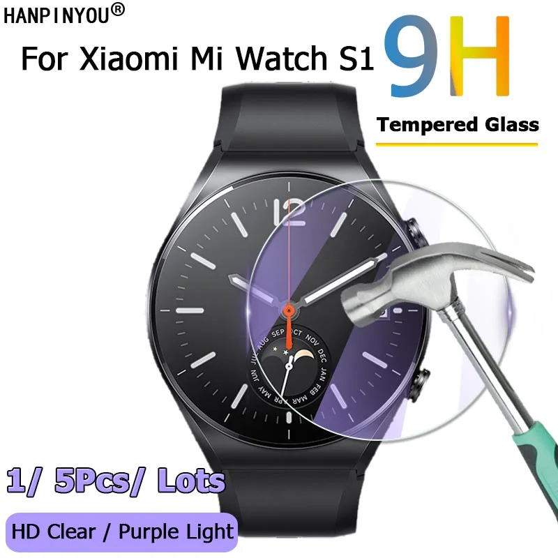 5 шт. для смарт-часов Xiaomi Mi Watch S1 / Active ультра прозрачный/с защитой от фиолетового