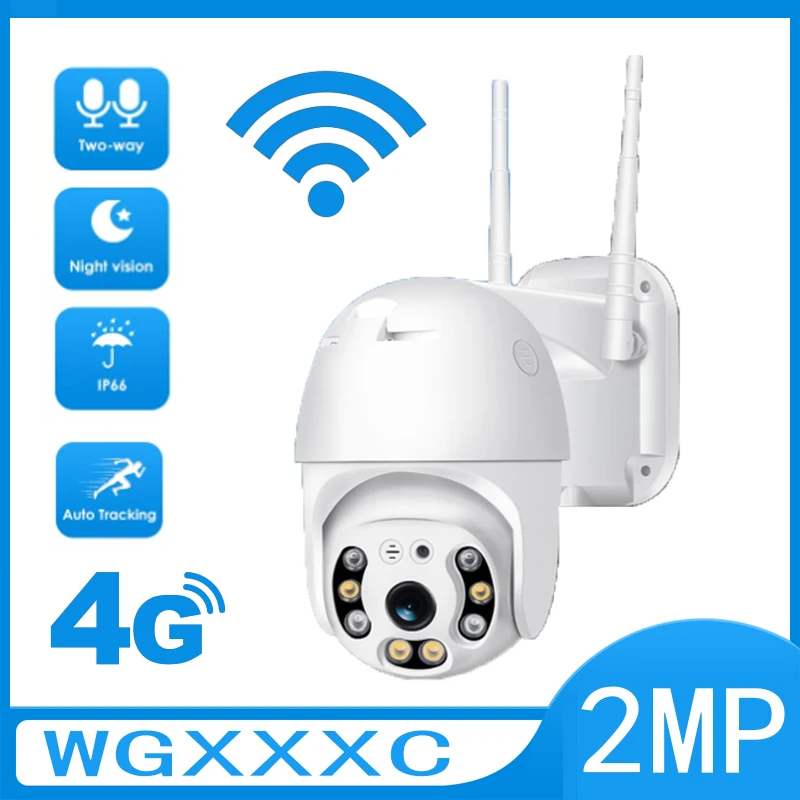 

2 МП 4G/Wi-Fi камера ночного видения с ИК-датчиком наружная камера безопасности PTZ камера видеонаблюдения с ночным видением Водонепроницаемая ...