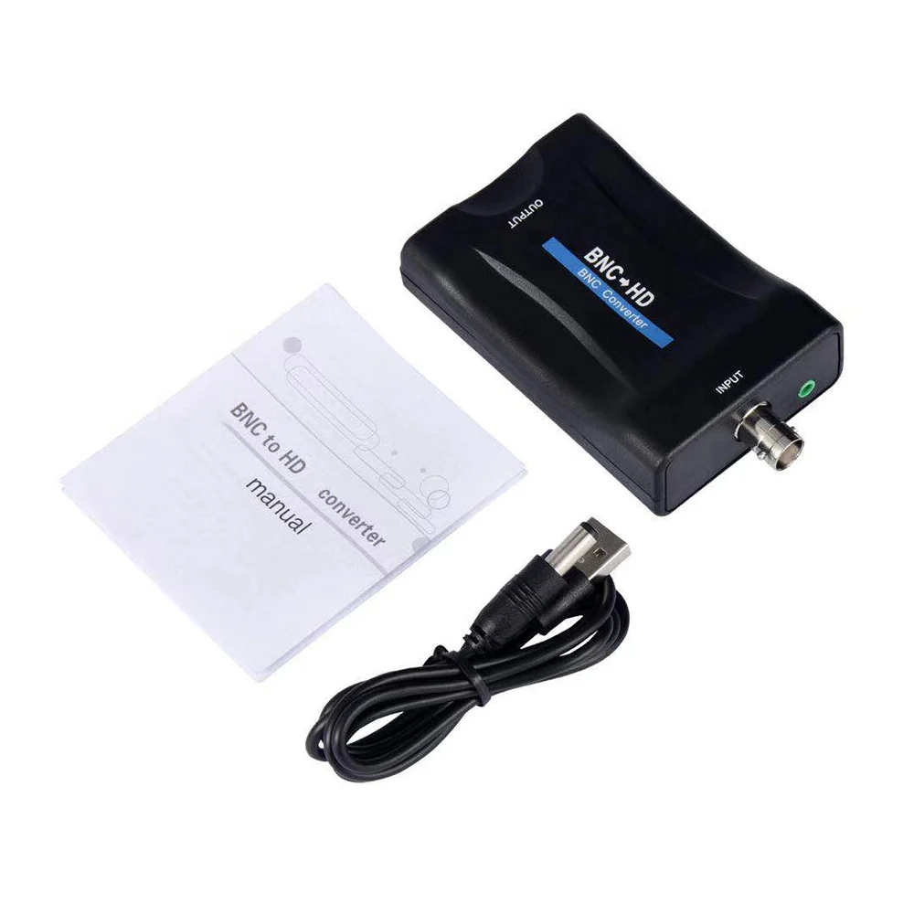 

BNC To HDMI-compatible Converter Adapter 1080P/720P Display Video Conversor Surveillance Monitor TV Signal with USB Cable