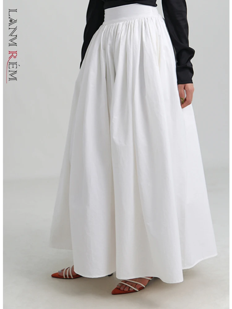 

LANMREM High Waist Skirt Women's Casual Elegant Slim Fold Solid Skirts Office Lady Female Clothing 2023 Summer New 2CY154