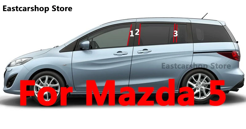 

Декоративная наклейка для окна автомобиля Mazda 5 Mazda5 2008-2013 B C из углеродного волокна