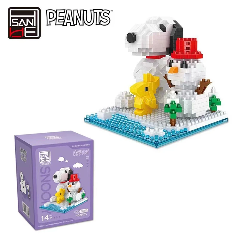 Peanuts Snoopy Аниме Натуральный Arachis Мини-строительные Блоки-развивающие Игрушки Для