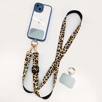 mobile phone lanyard print back hanging neck chain crossbody leopard adjustable shoulder wide pendant anti lost sling with clip