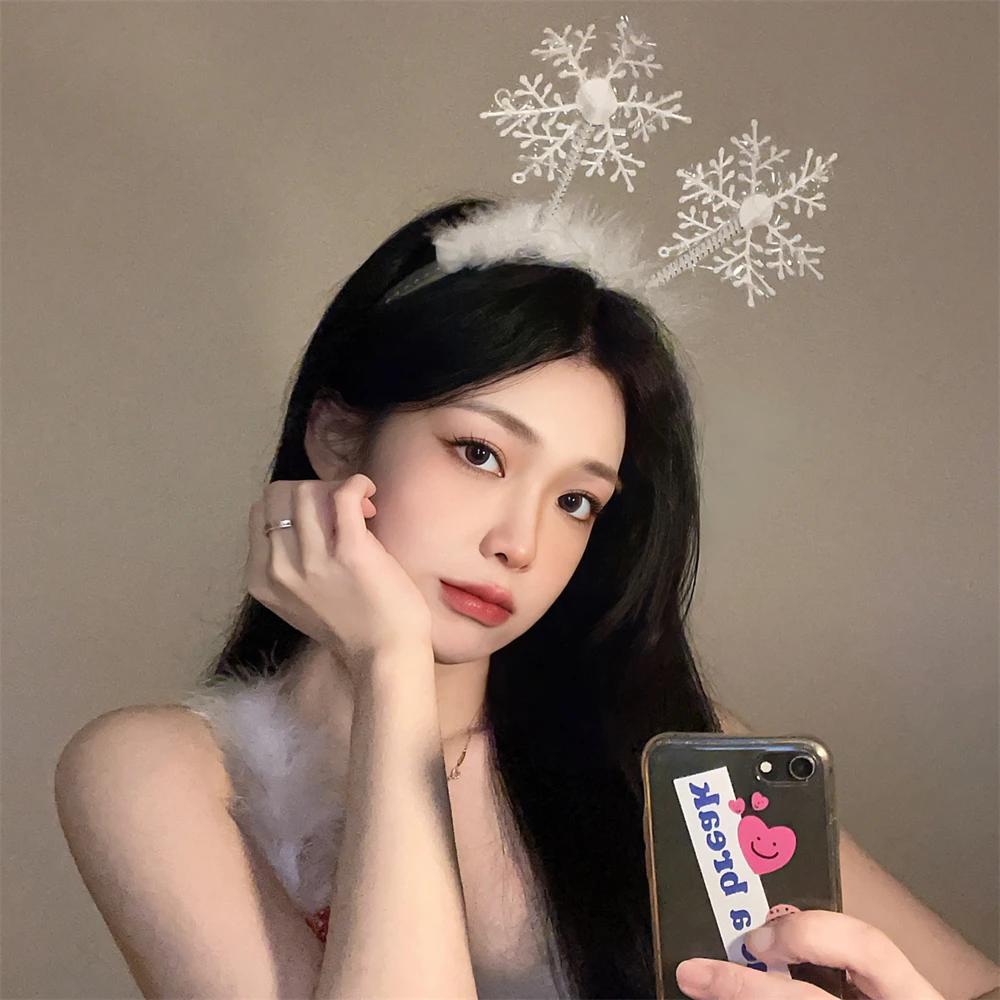 

Cute Christmas Hairbands Snowflake Headbands Women Face Wash Ponytail Hair Accessories Festival Party Ornament For Girl Headwear