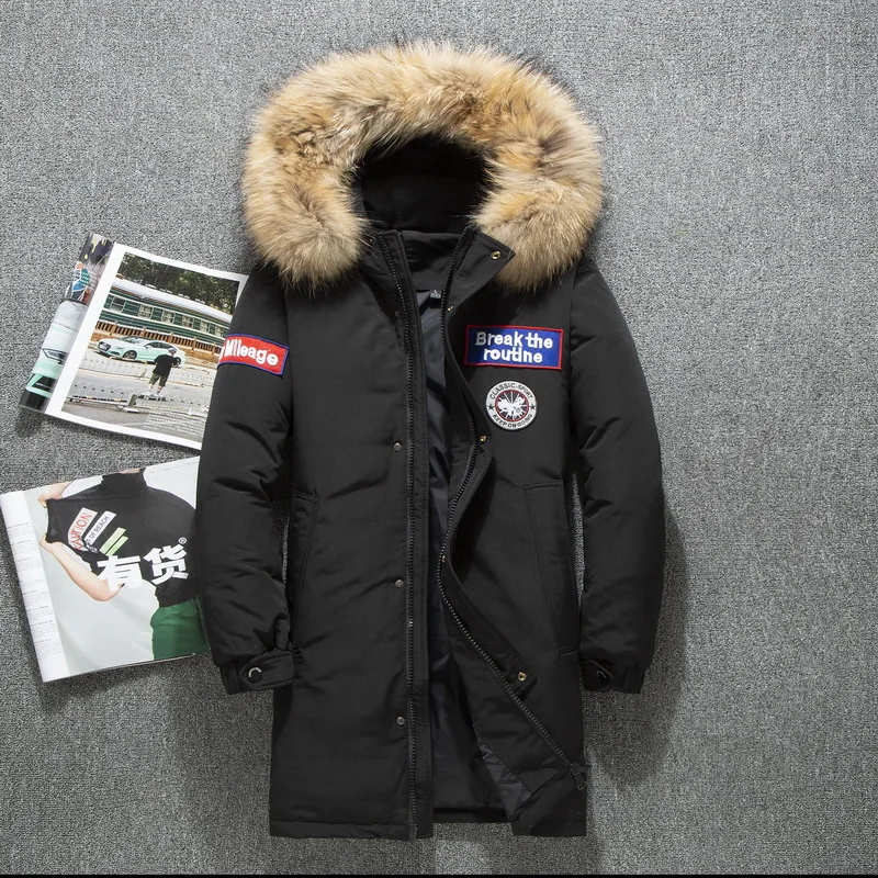 2022 New Long Camo Men's Down Jacket Korean Version Slim and Thickened Over Knee Down Winter Wear Tide Jacket