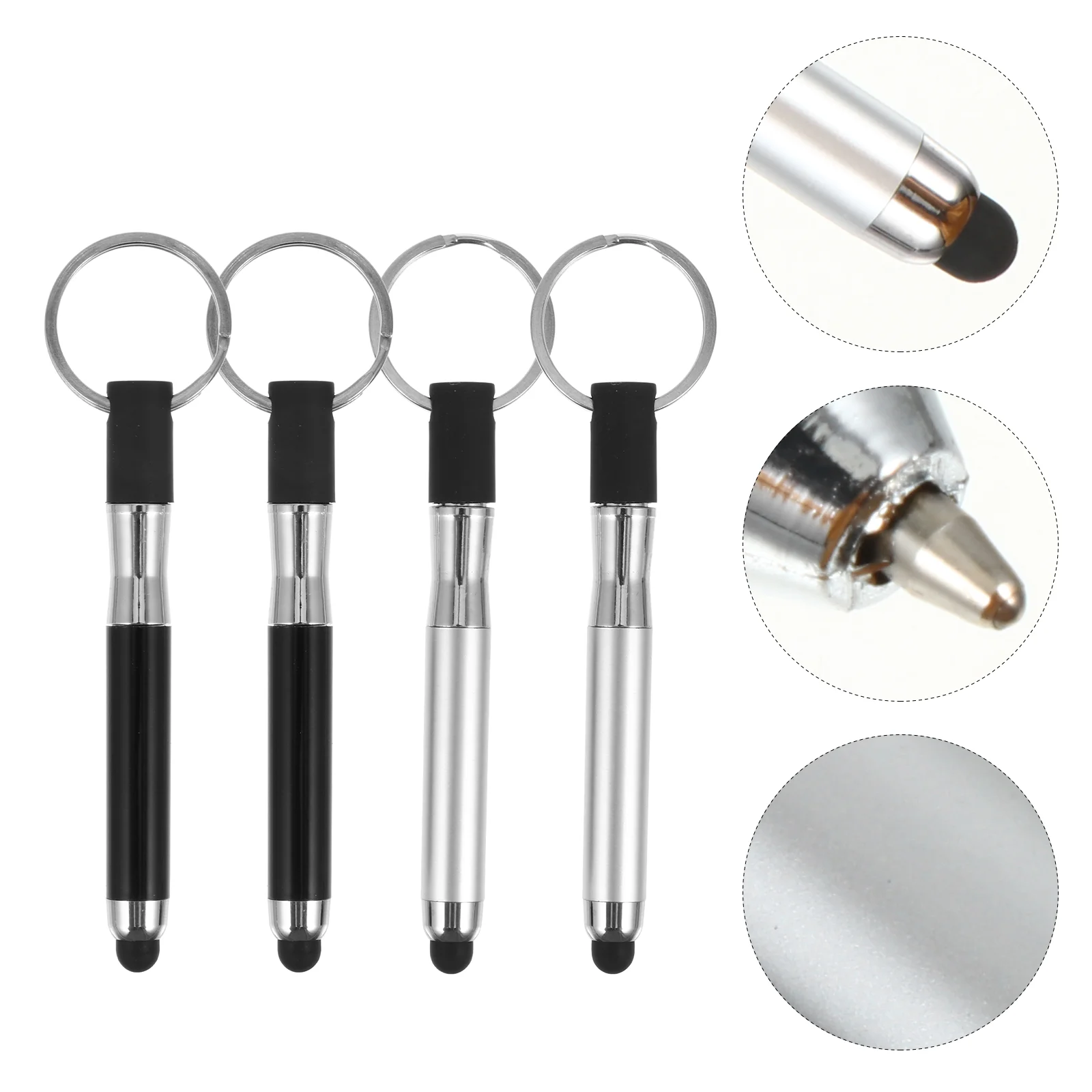 

Black Fountain Screen Ballpoint Lip Gloss Keychain Keyring Capacitive Stylus