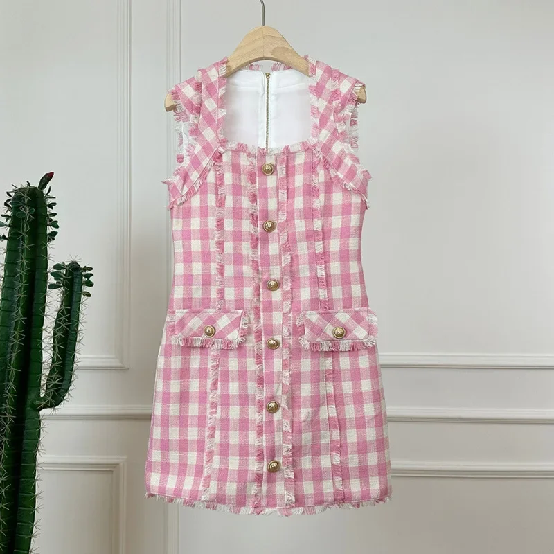 2024 новая мода крупный твидовый тканый французский элегантный тонкий плавный