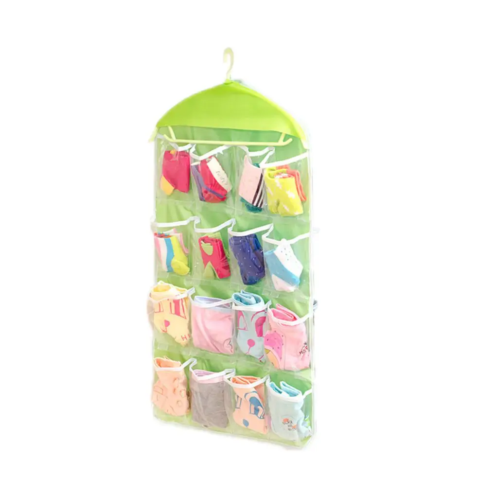 

16 Pockets Hanging Bag Hanger Storage Organizer Transparent PE Dust-proof