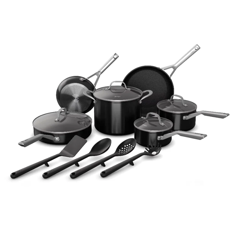 

Foodi™ NeverStick™ Essential 14-Piece Cookware Set, Guaranteed To Never Stick Stainless Steel Cookware Set