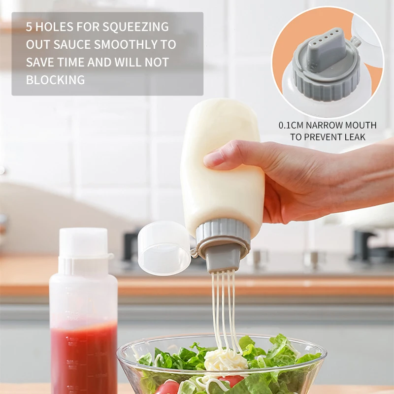 

Пластиковая бутылка для кетчупа с пятью отверстиями, кухонные бутылки для приправ, оливкового масла, бутылка для соуса, Диспенсер, контейне...