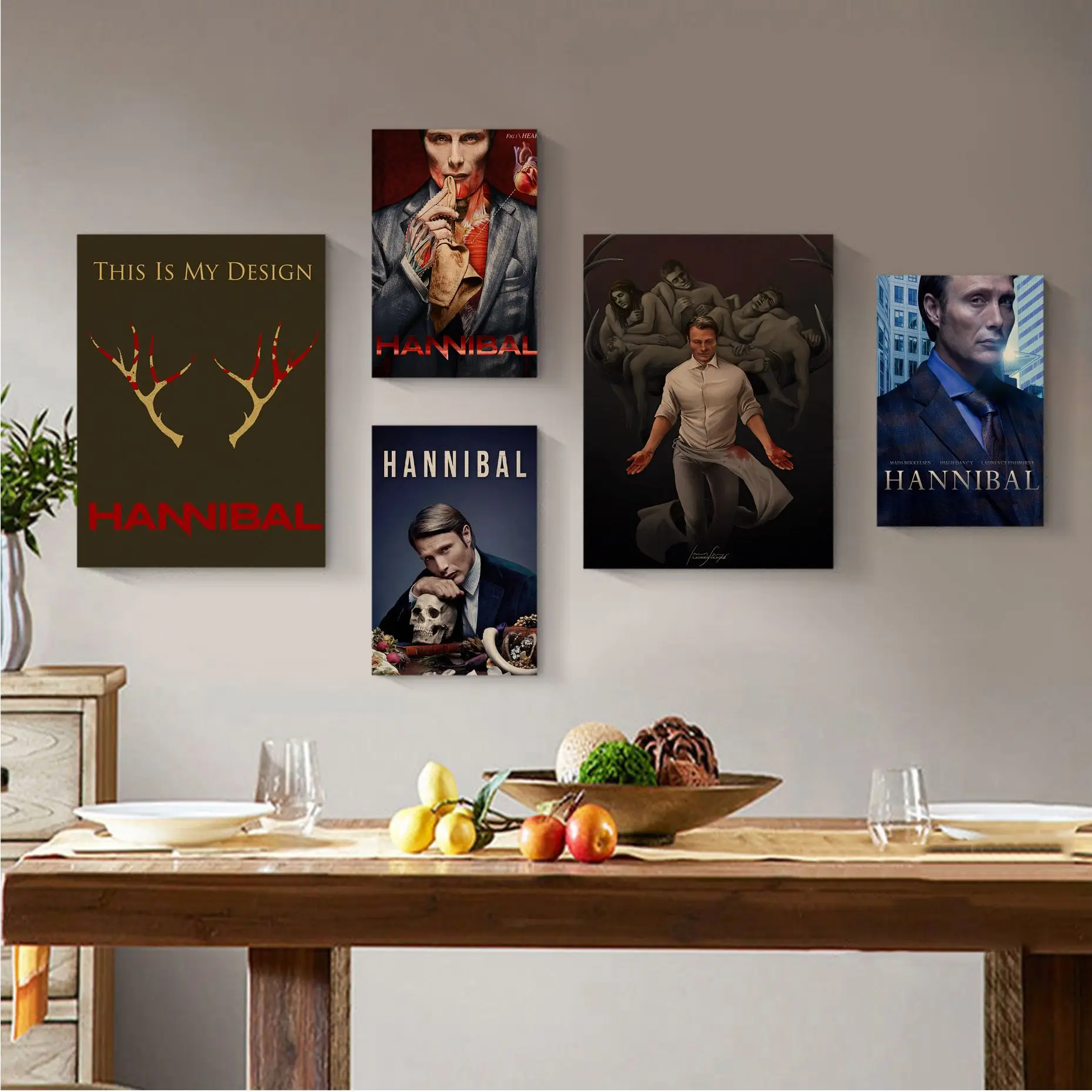

Hot TV series movie Hannibal Anime Posters Kraft Paper Sticker Home Bar Cafe Kawaii room decor