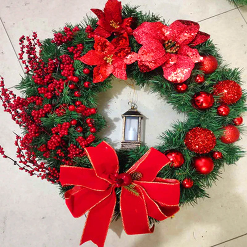 

Christmas Door Wreath Holiday Wreath Home Window Wall Decoration Flower Ring Celebration Party Decoration Wreath