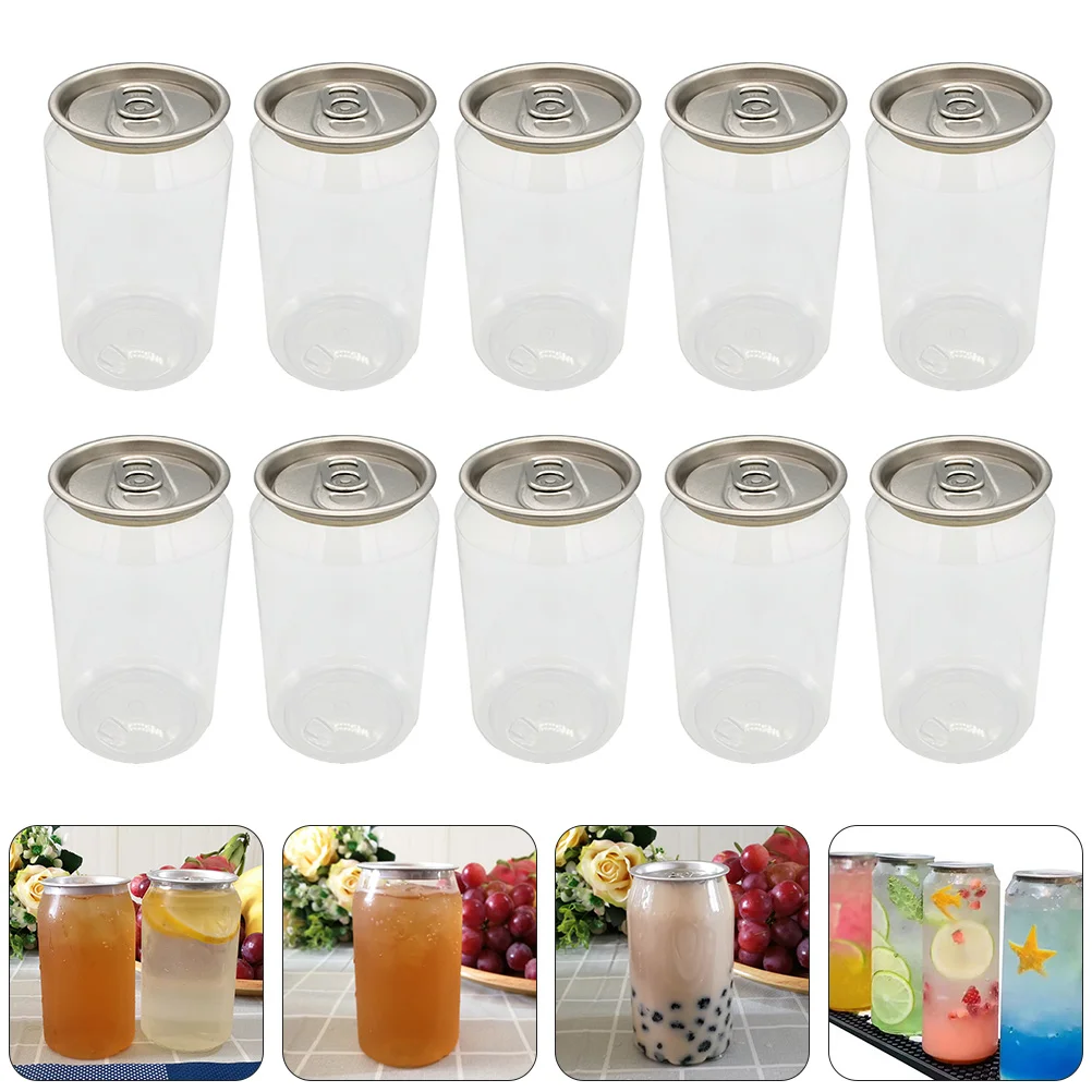 

10 Pcs Canned Milk Tea Carton Water Bottles Packing Dessert Storage Drinks Safe Juice Disposable The Pet Wrapping Household