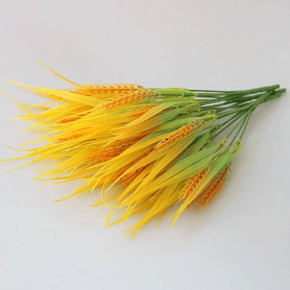 7 вилок искусственные пшеничные уши букет рисовых растений пластиковый желтый