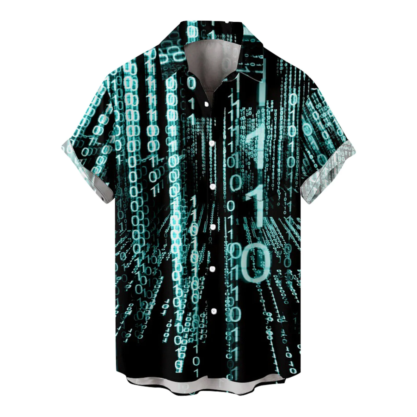 

Гавайская рубашка мужская с коротким рукавом, модная повседневная Пляжная блуза с принтом цифр, яркий цвет, размеры до 4xl