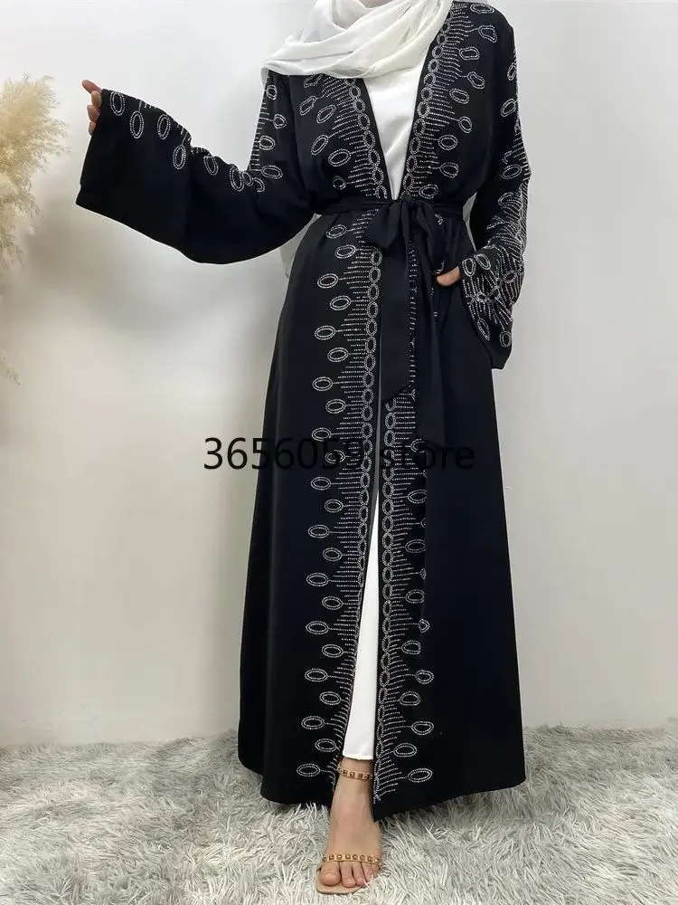 Рамадан черное мусульманское кимоно абайя Дубай кебая кафтан платье молитвенная