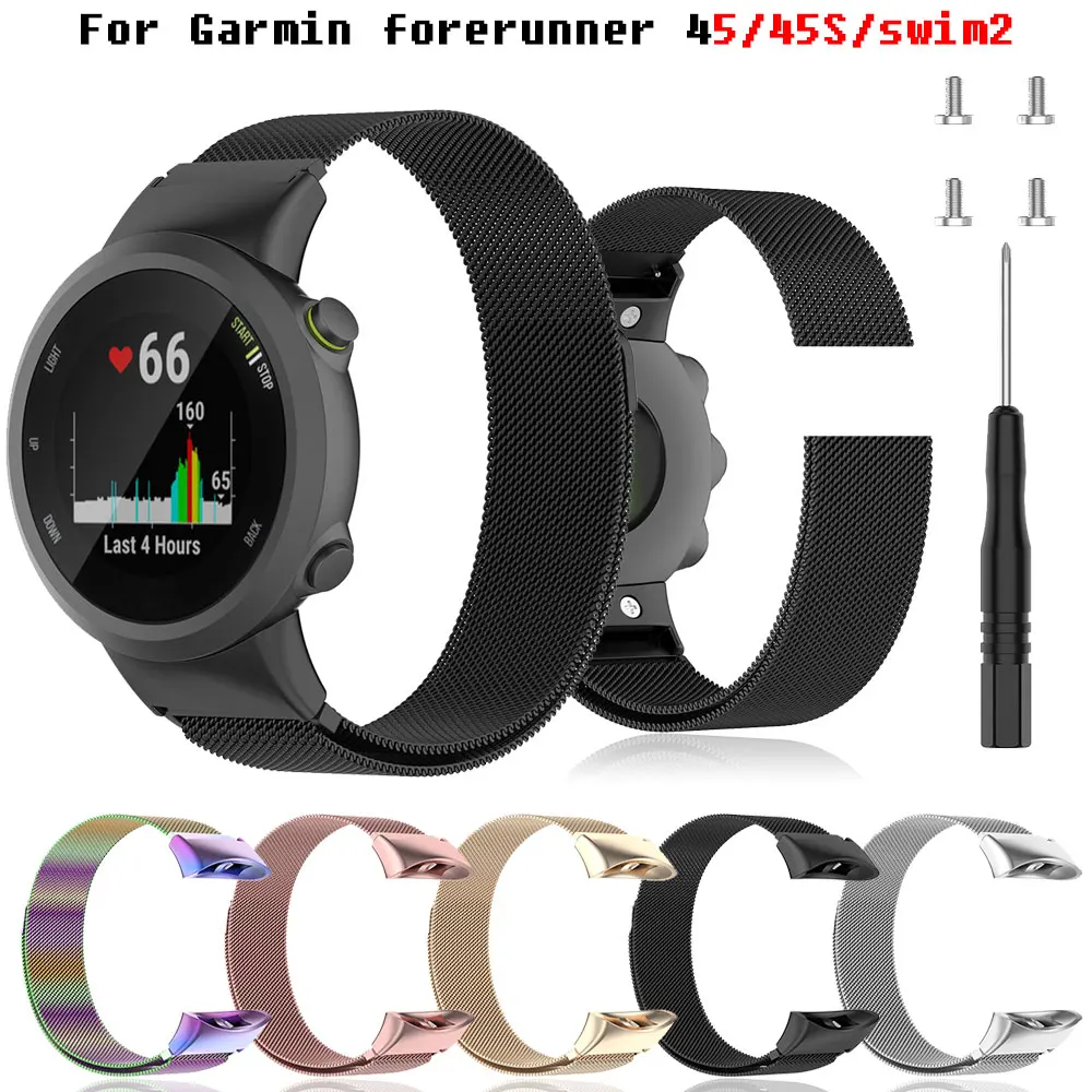 

Metal Magnetic Loop band For Garmin Forerunner 45 45S Smart watch Replacement Bracelet Strap Belt For Forerunner Swim 2 Correa