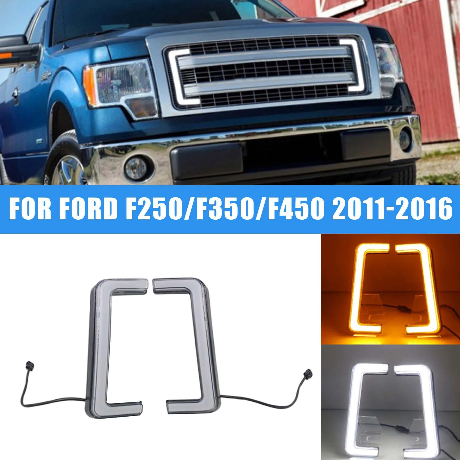 

2PCS Front Grille Light LED Day Running Light For Ford F250/F350/F450 2011-2016
