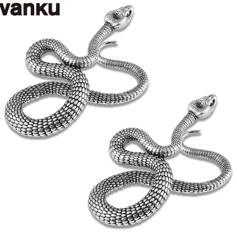 Vanku 2 peças nova cobra legal pendurada pesos de orelha brincos medidores de maca expansor joias piercing corporal fashion
