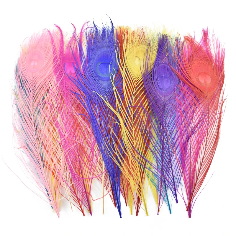 

10Pcs/Lot Natural Dyed Peacock Feathers for Crafts Vases Peacock Decor Feather Jewelry Creation Decoration Party Carnaval Decor