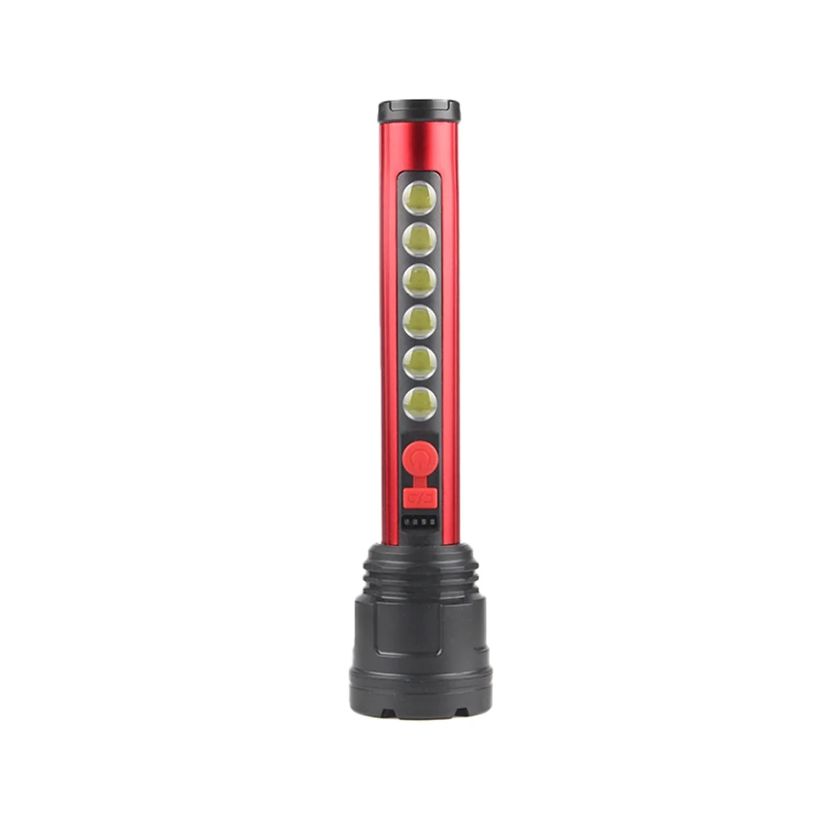

Flashlight USB Charging Power Display Cob Side Lamp Outdoor Remote Flashlight Searchlight for Camping (Red)