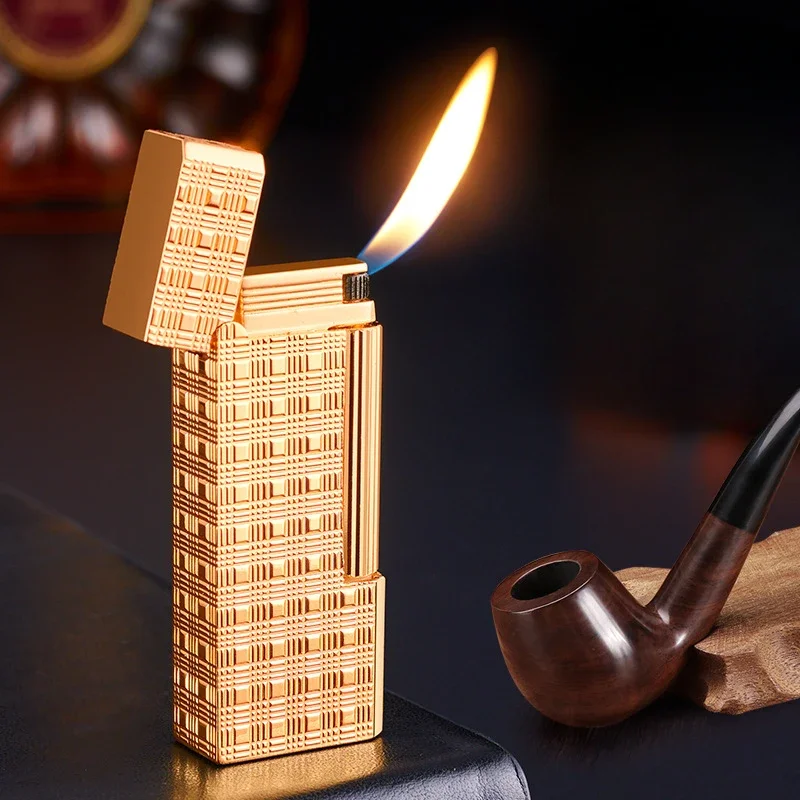 Новая металлическая надувная зажигалка Derui Langsheng с открытым пламенем креативная