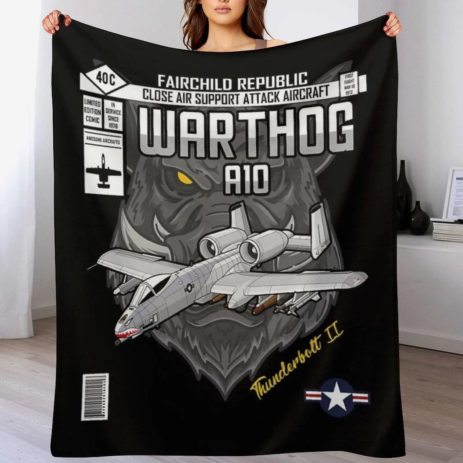 Одеяло с комиксами A-10 Warthog ограниченная серия декоративные одеяла люксового