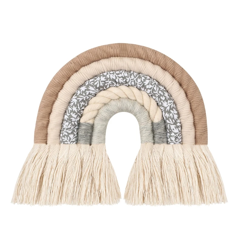 

Радужная макраме плетеная Радужная настенная подвеска в стиле бохо с кисточками красивые украшения ручной работы Модная элегантная ручная...