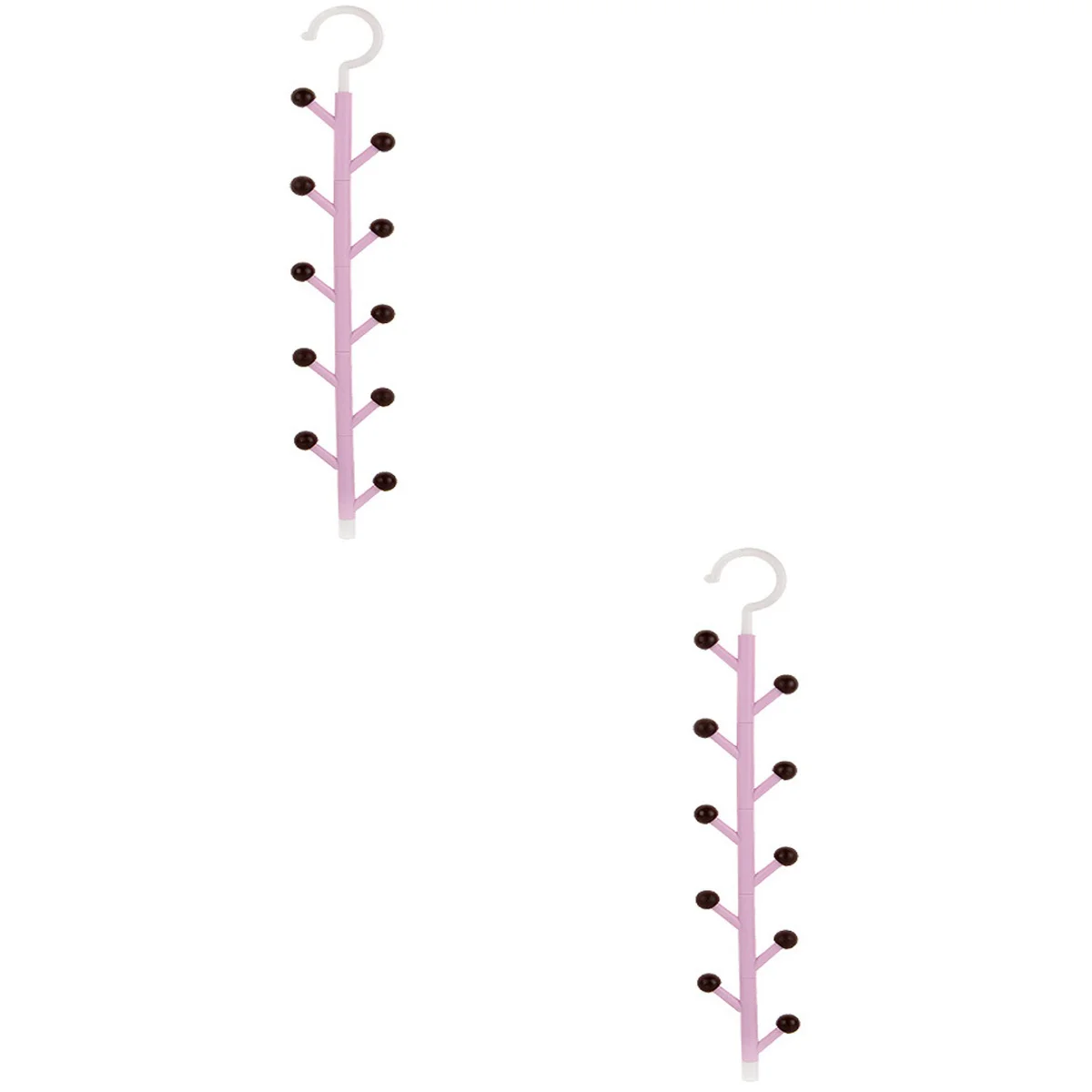 

2pcs Rotating Hook Belts Scarf Hats Necktie Organizer for Closet Wardrobe (Purple)