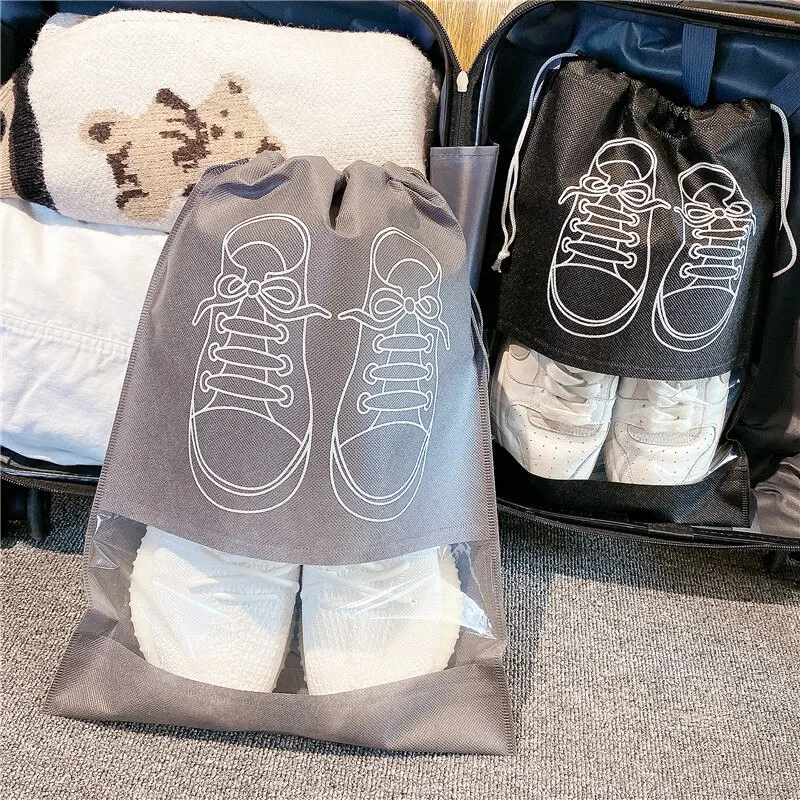 

Shoes Storage Bag Closet Organizer Non Woven Travel Portable Bag Waterproof Pocket Clothing Classified Draw Hanging Bag