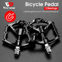 west biking ultralight bicycle pedal cnc magnet design 3 sealed bearings pedals 916 aluminium alloy flat cycling accessories