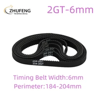 3d printer gt2 6mm 2gt timing closed loop rubber belt length 184 186 188 190 192 194 196 198 200 202 204mm