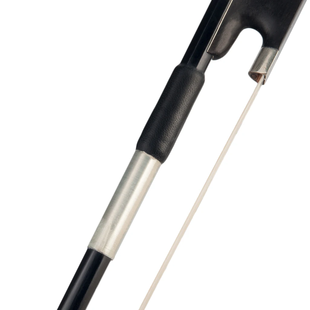 Mugig 5pcs Black Carbon Fiber Violin Bow 1/16 Small Size 50cm White Horsehair Ebony Frog Fast Response Child Student Bow