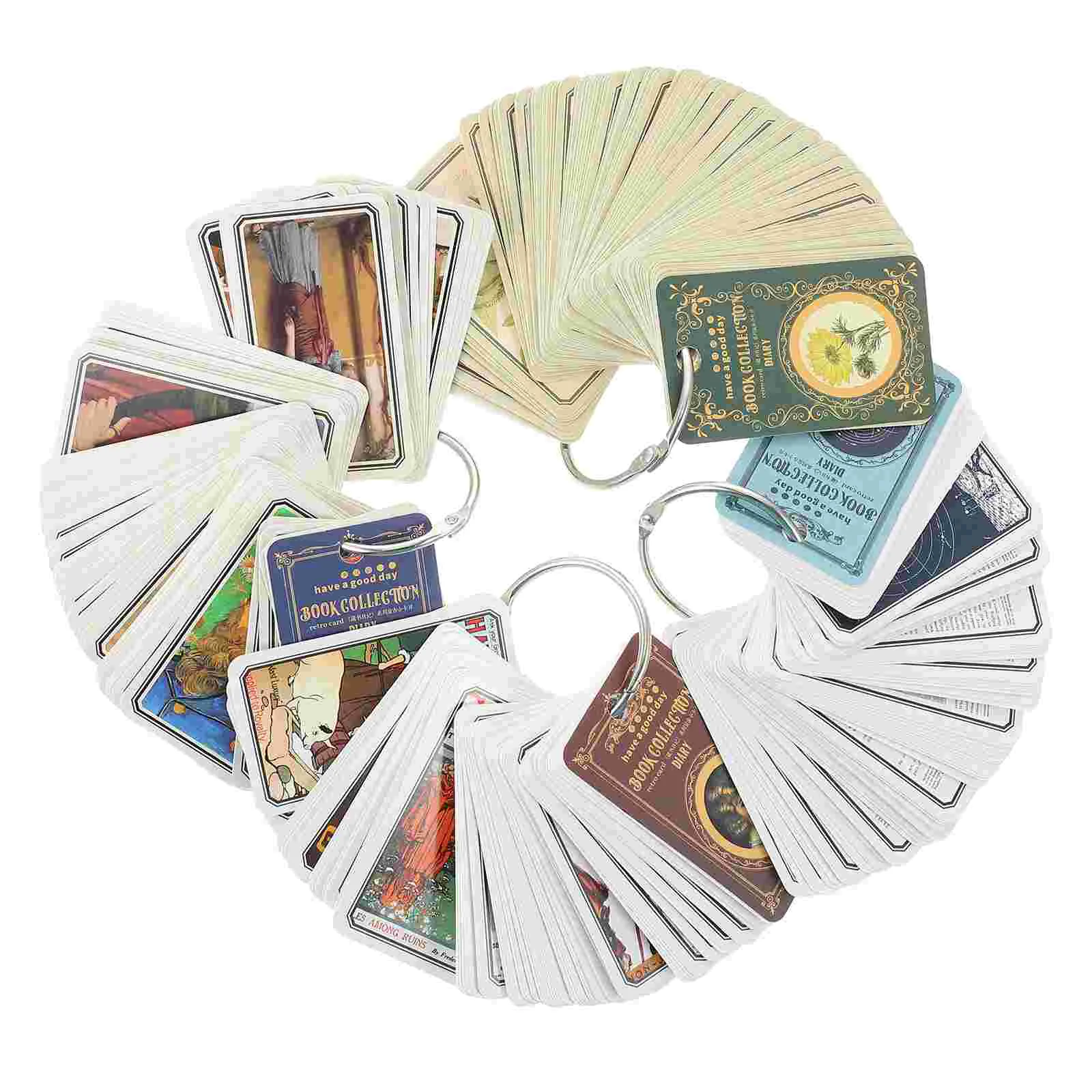 

4 Sets Decorative Message Cards Retro Scrapbook Cards Hand Account Cards