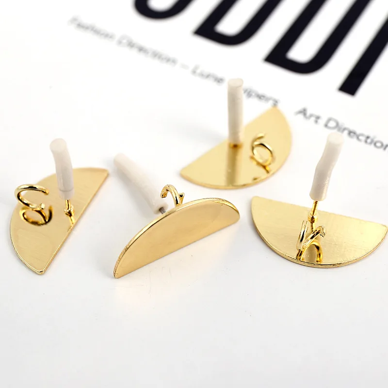 

10pcs Gold Stainless Steel Earrings Connectors Round Irregular DIY Earrings Back Earrings Setting for Jewelry Making