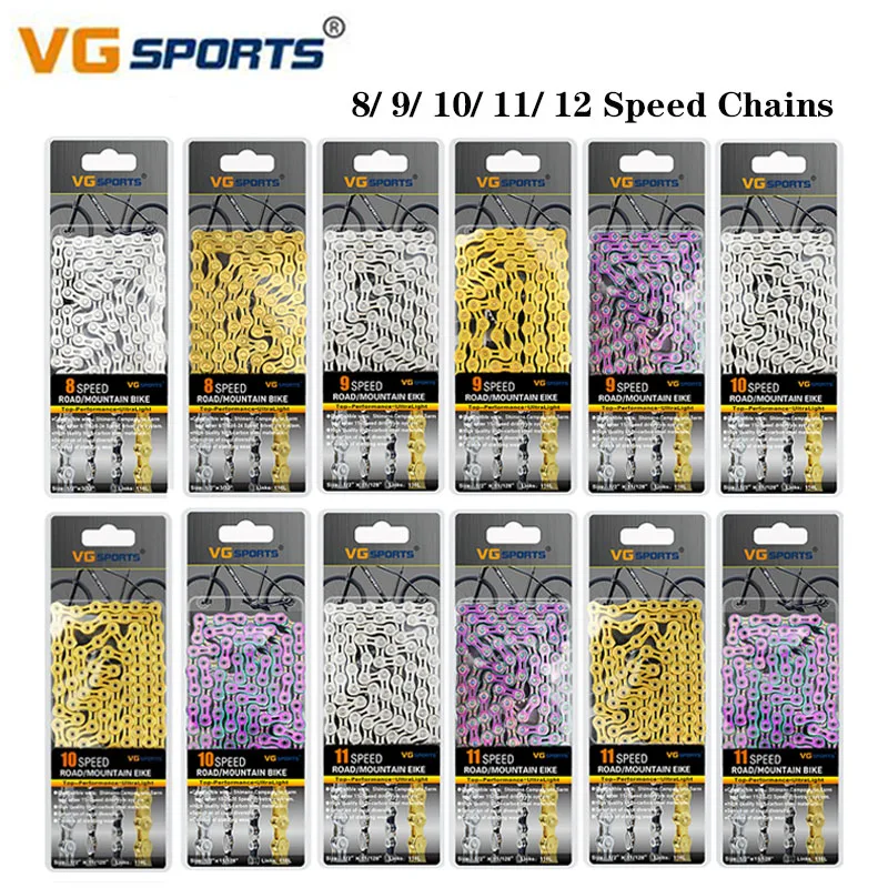 VG Sports Bicycle Chain 116Links 6/7/ 8/9/10/11/12 Speed col