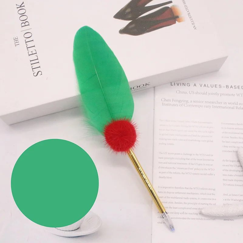 Лидер продаж гелевая ручка с разноцветными кисточками и пером подарок на День