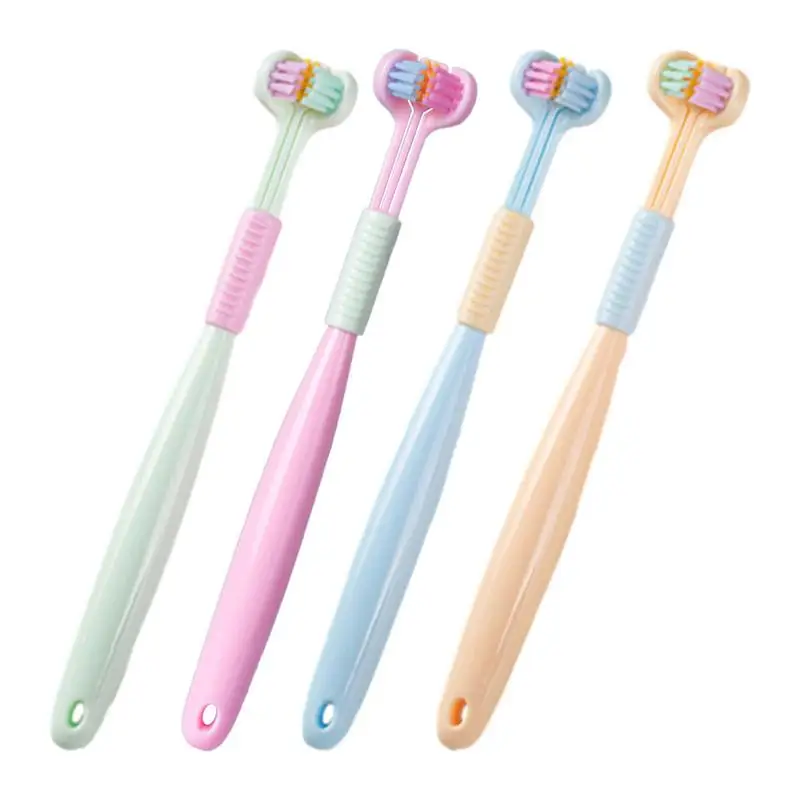 Мягкие зубные щетки портативная зубная щетка с тройной щетиной для путешествий
