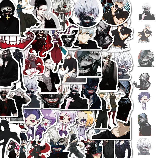 

10/30/50Pcs Tokyo Ghoul Sticker Anime Stickers Waterproof Skateboard Motorcycle Guitar Luggage Laptop Bicycle Sticker Kids Toys