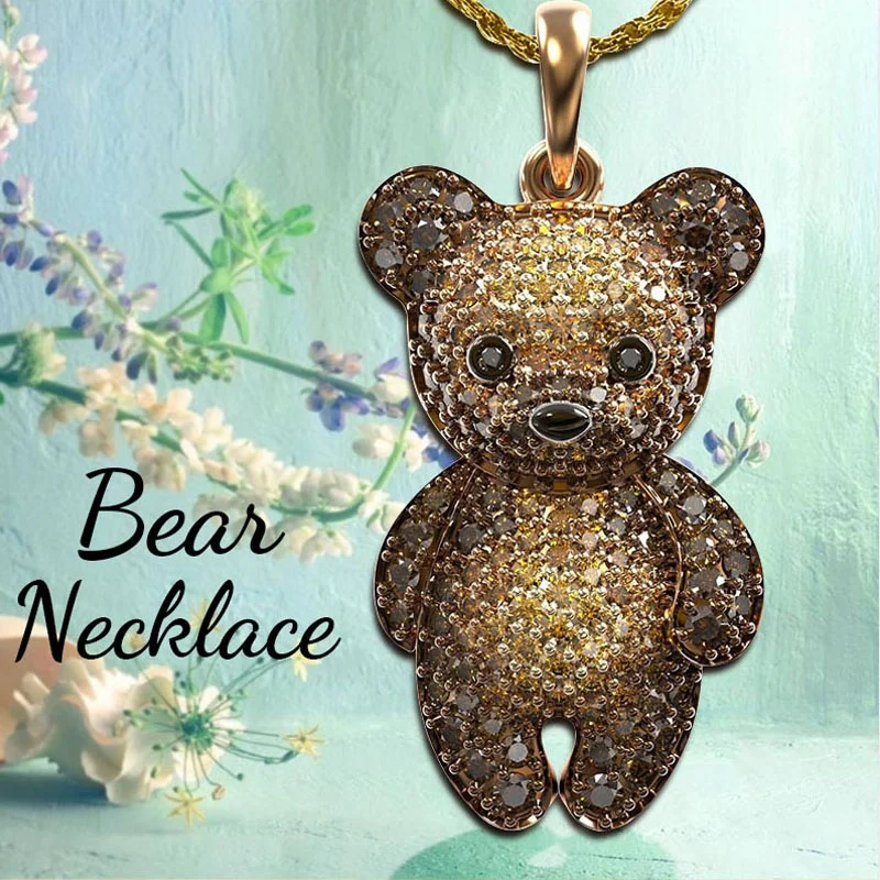 

Exquisite Bear Necklace Classic Fashion Personalized Cute Animal Pendant Wholesale Jewelry Party Anniversary Valentine's Day