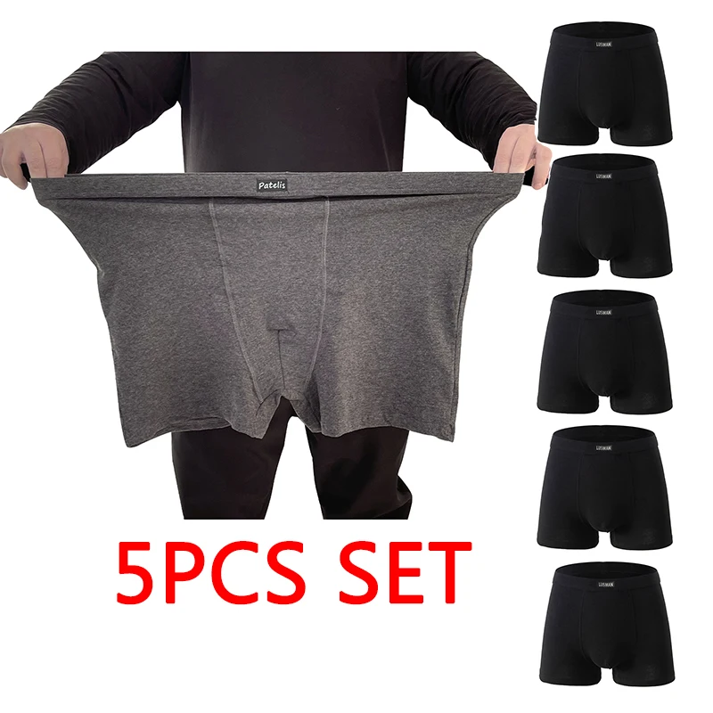 

5PCS Set Men Boxers Plus Size Full Cotton Boxer Underwear