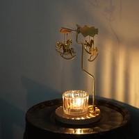 rotating scented candels holder nordic cute metal modern clear candles table tabl vases wed design bougeoir tealight holder