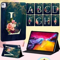 for apple ipad air 4 2020 10 9 inch anti dust tablet case pu leather flower letter pattern flip protective case free stylus