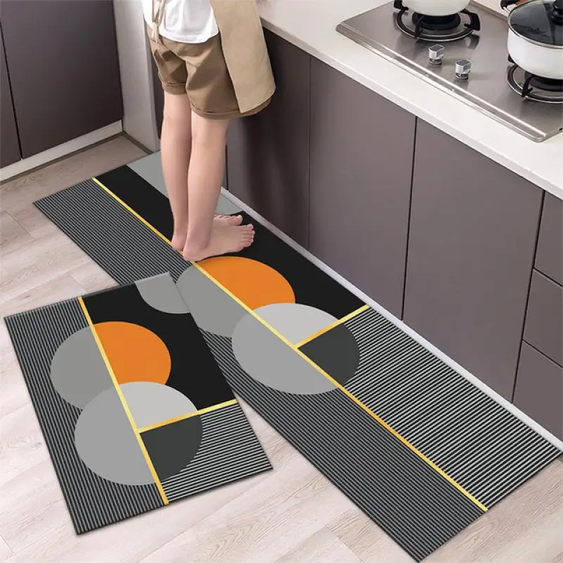 

Kitchen Absorbent Mat Wipeable Comfort Standing Kitchen Rugs and Mats Wipeable Wash Free Long Strip Carpet