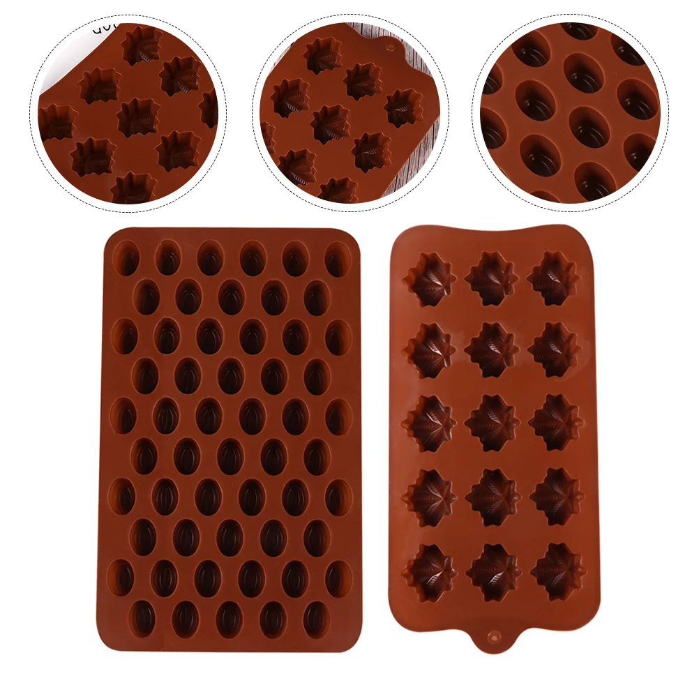 

2pcs Silicone Chocolate Molds Non Easy To Use and Clean Candy Molds Maple Leaf Energy Bar Molds Molds for Home DIY Use Style A