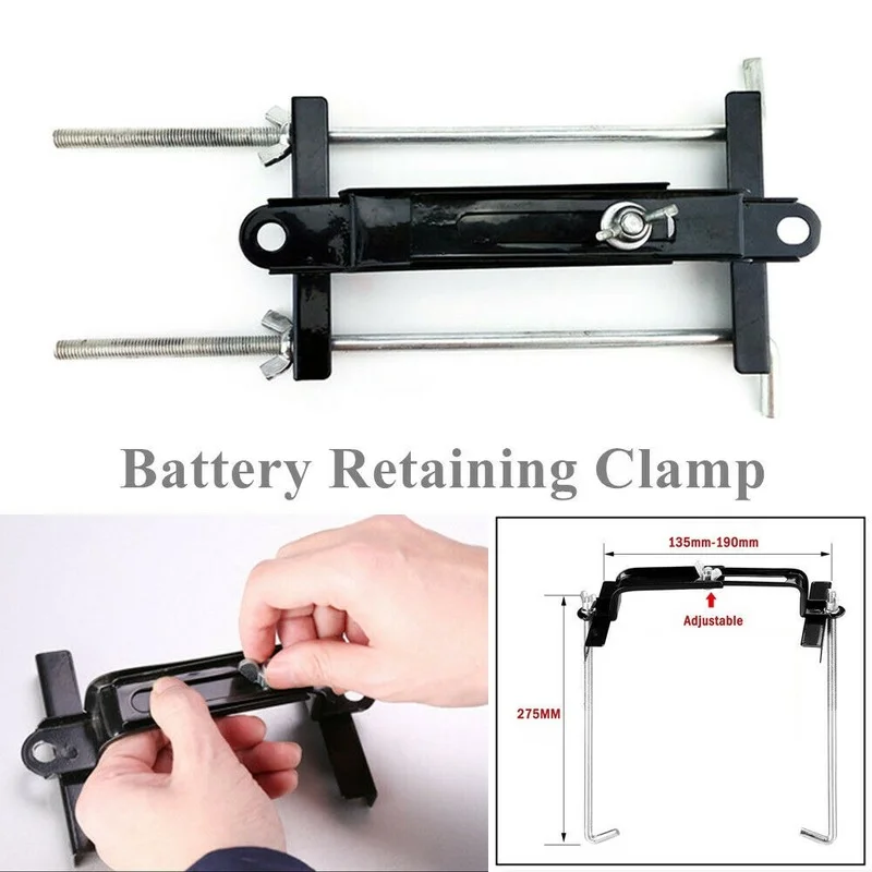 

Car Truck Boat Battery Retaining Holding Clamp Bracket Bolt Tie Hold Down Kits 1set
