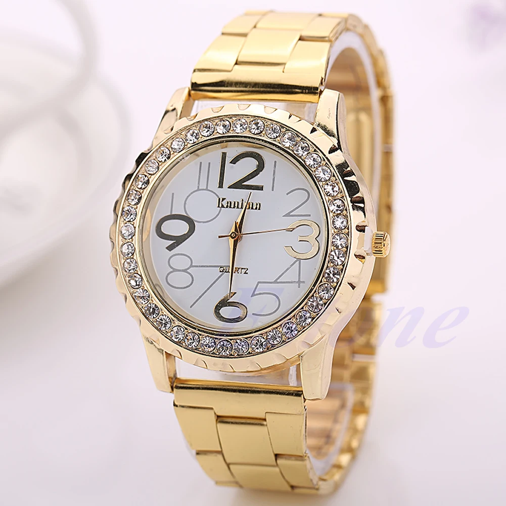 

Women Mens Ladies for rhinestone Crystal Alloy Stainless Steel Rose Gold Wrist