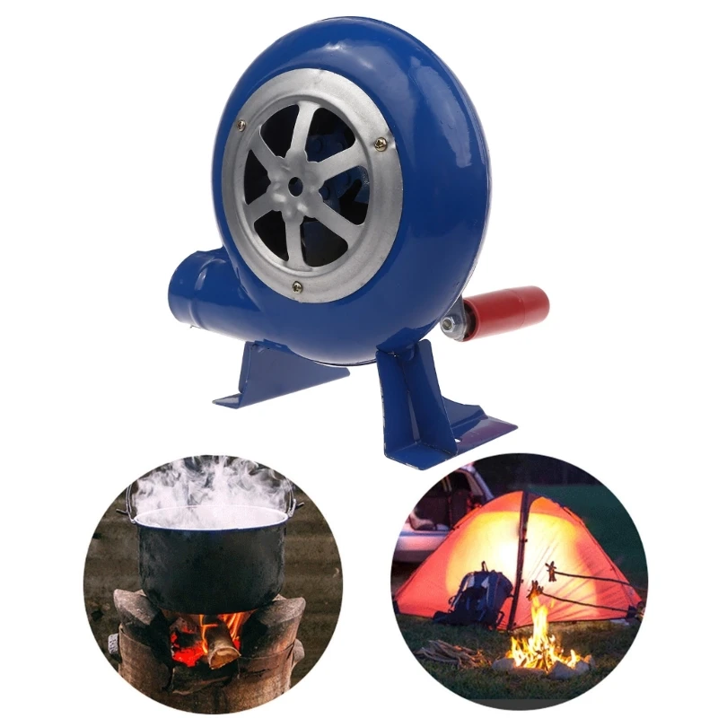 

Barbeque Fan Hand Crank BBQ Grill Fire Starter Picnic Camping Cooking Accessory