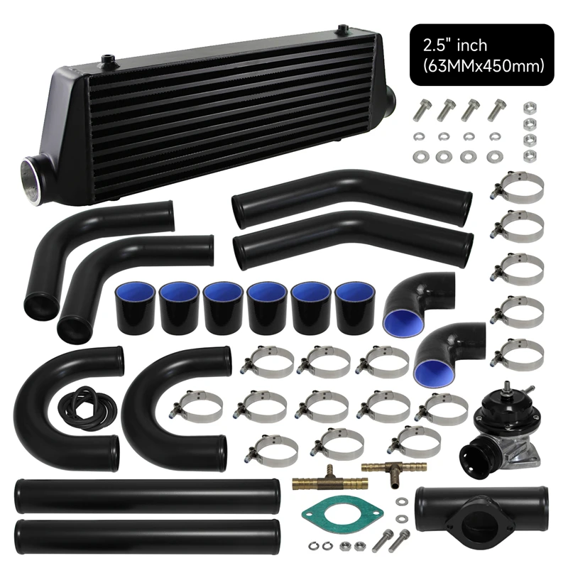 

Universal DIY Intercooler + 2.5" 63mm OD Aluminum Piping + Turbo Blow Off Valve & Adpater Kit