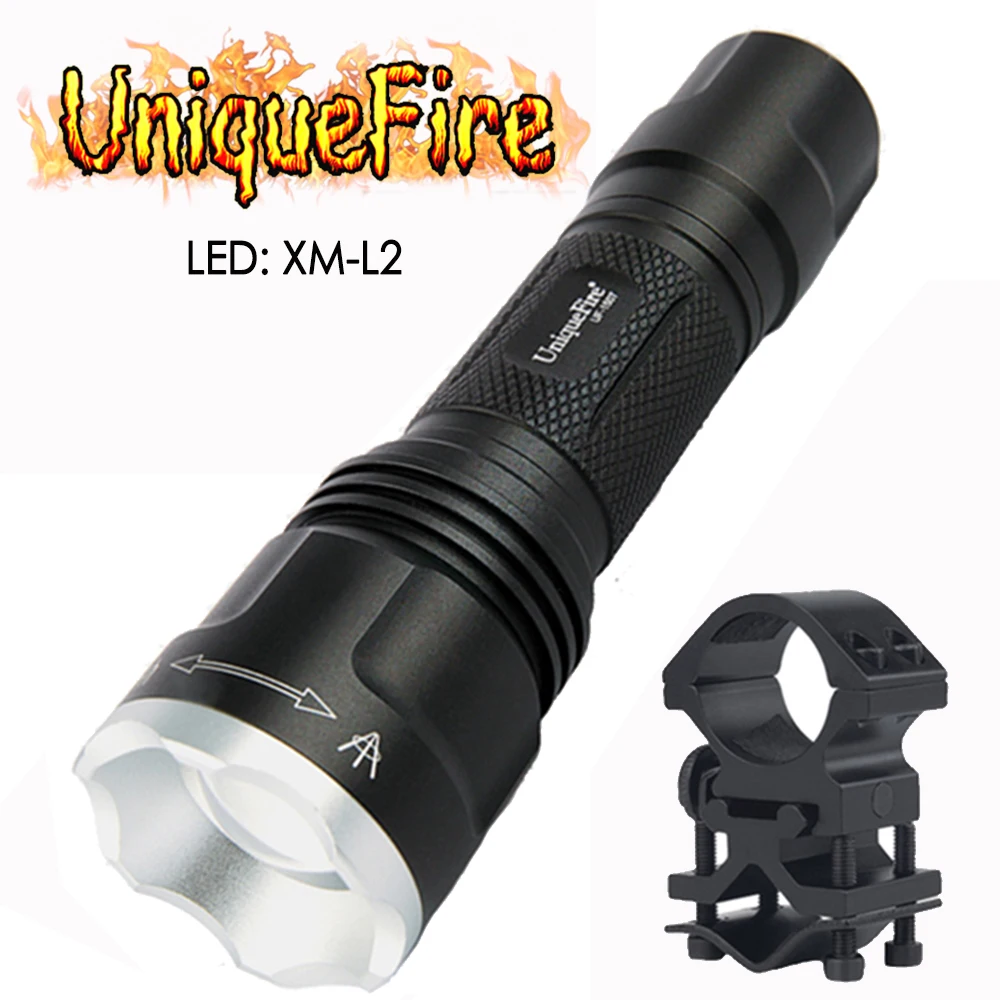 

Перезаряжаемый светодиодный фонарик XM-L2 UniqueFire 1507, ультрамощный фонарик с 5 режимами масштабирования и креплением для прицела